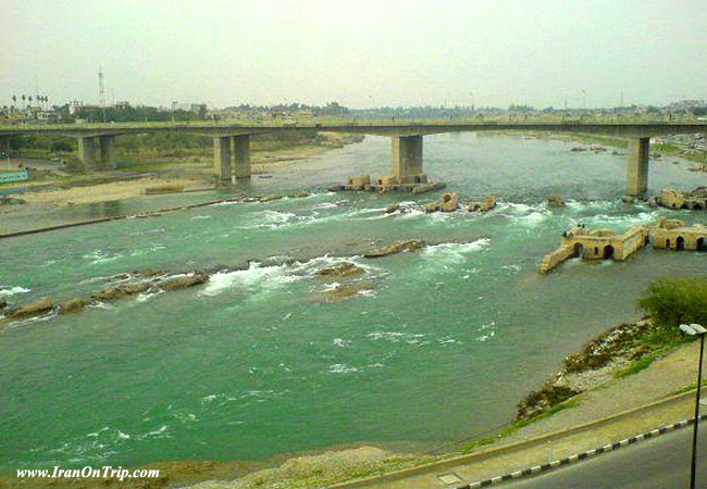 Dez River in Dezful Iran